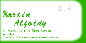 martin alfoldy business card