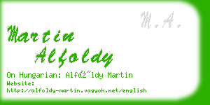 martin alfoldy business card